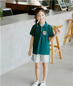 夏季女中小學生服裝帶領紐扣（綠）