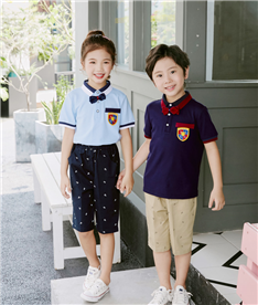 夏季中小學生運動服裝遠照（淺藍深紫）