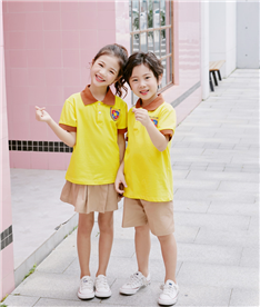 夏季中小學生運動服裝咖啡領（黃）