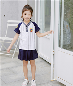 夏季女中小學生服裝帶條紋