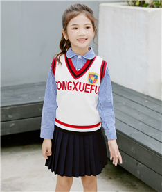 冬季女中小學生禮服（淺藍白）