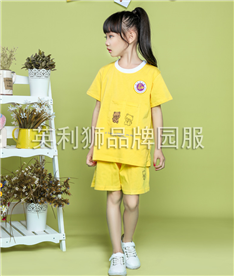 夏季女中小學生服裝圓領（黃）